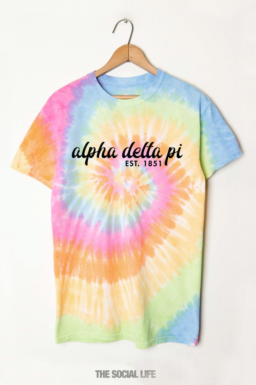 Alpha Delta Pi Tie Dye Script Tee