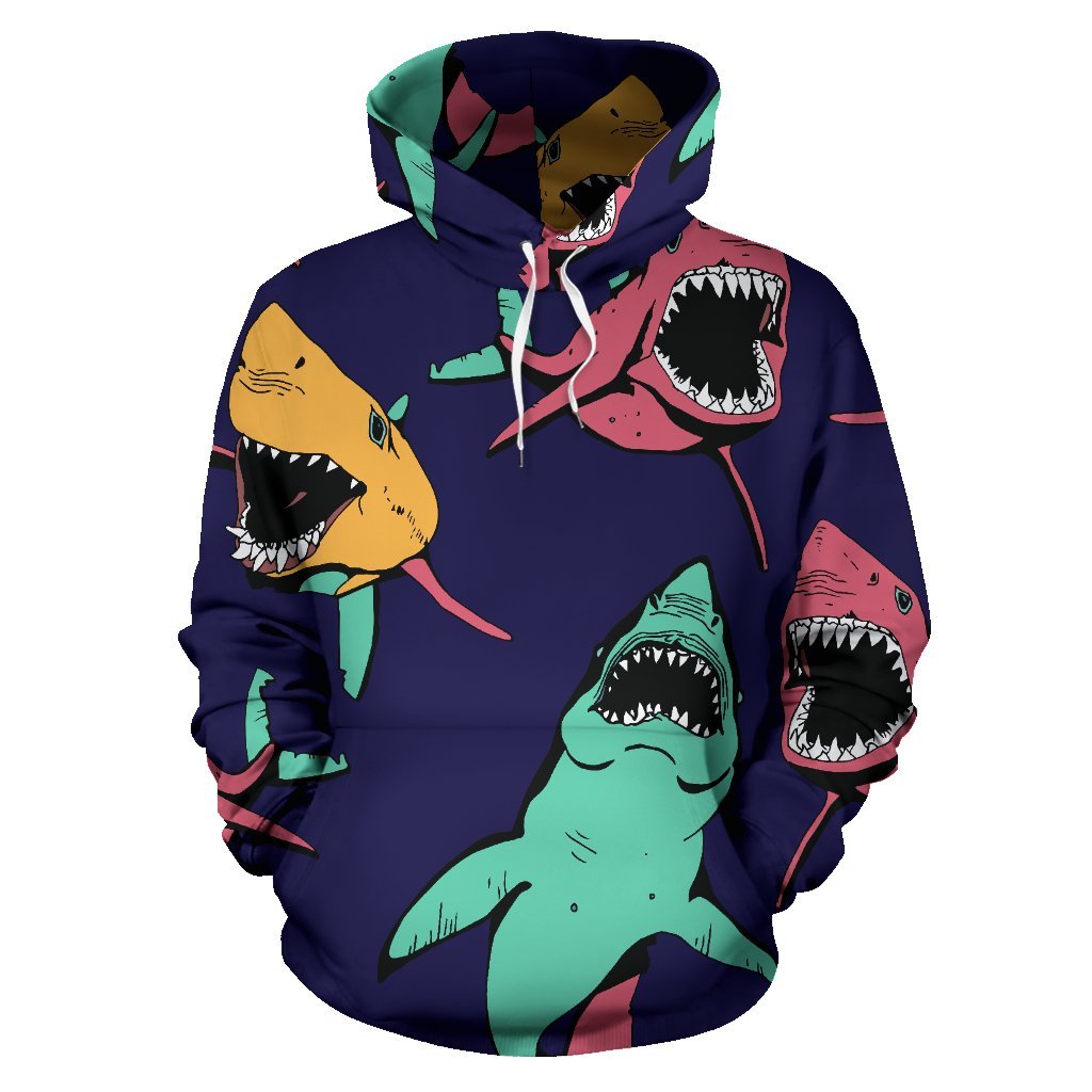 Shark Bite Pattern Pullover Hoodie