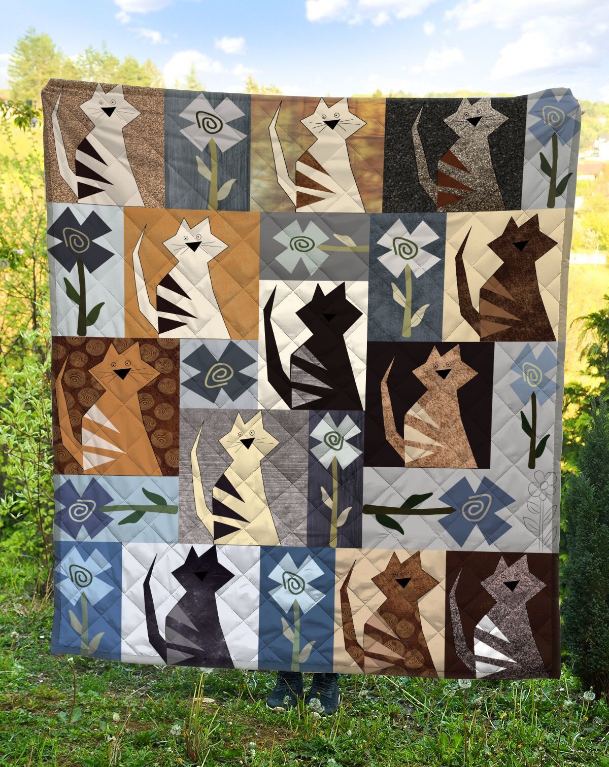 Crazy Cat Flower Pattern G5724 – Quilt Blanket