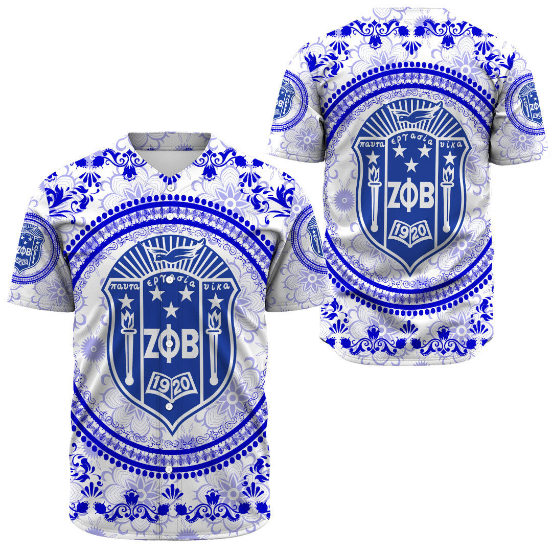 Africazone Clothing –  Zeta Phi Beta Floral Pattern Baseball Jerseys A35