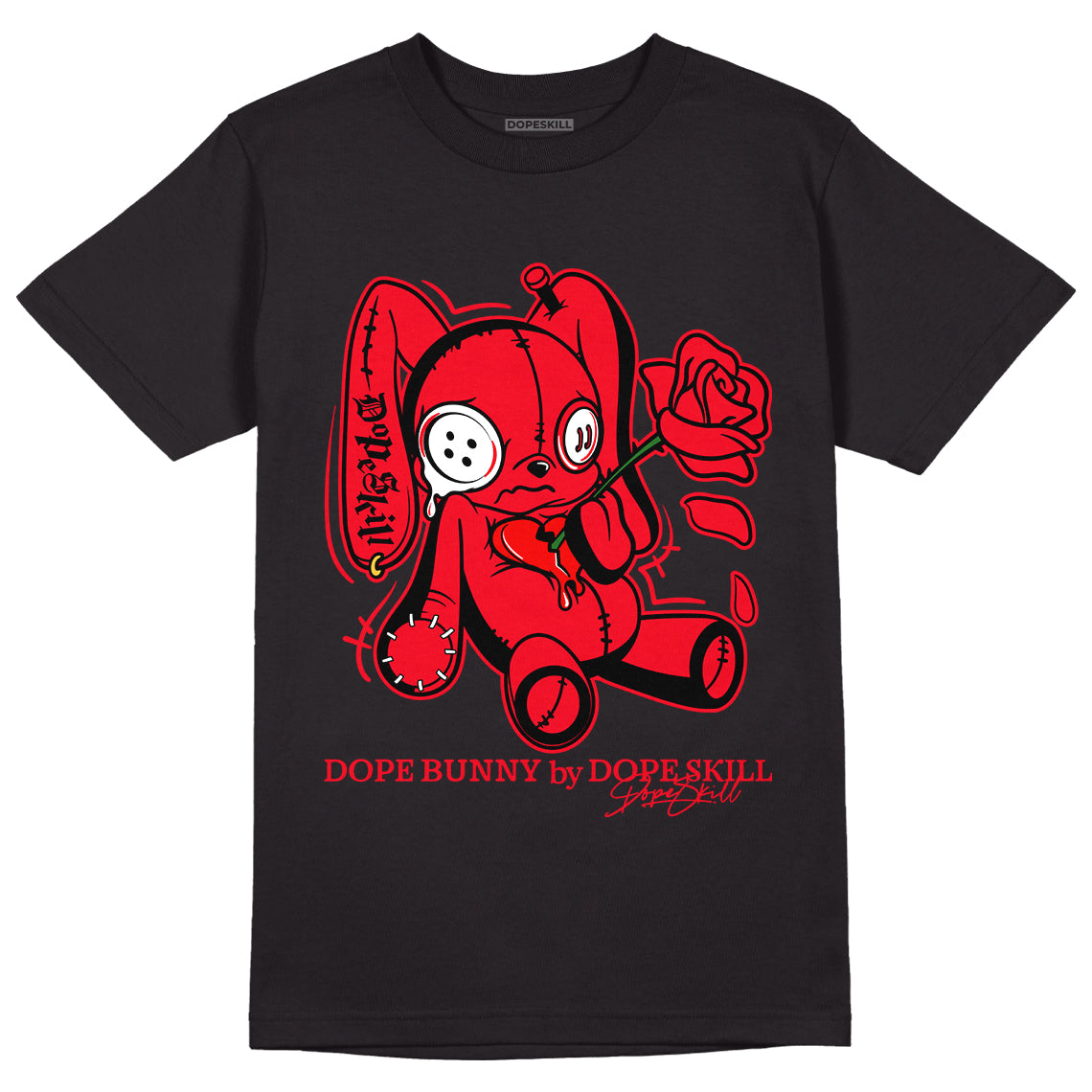 Jordan 4 Red Thunder Dopeskill T-Shirt Dope Bunny Graphic