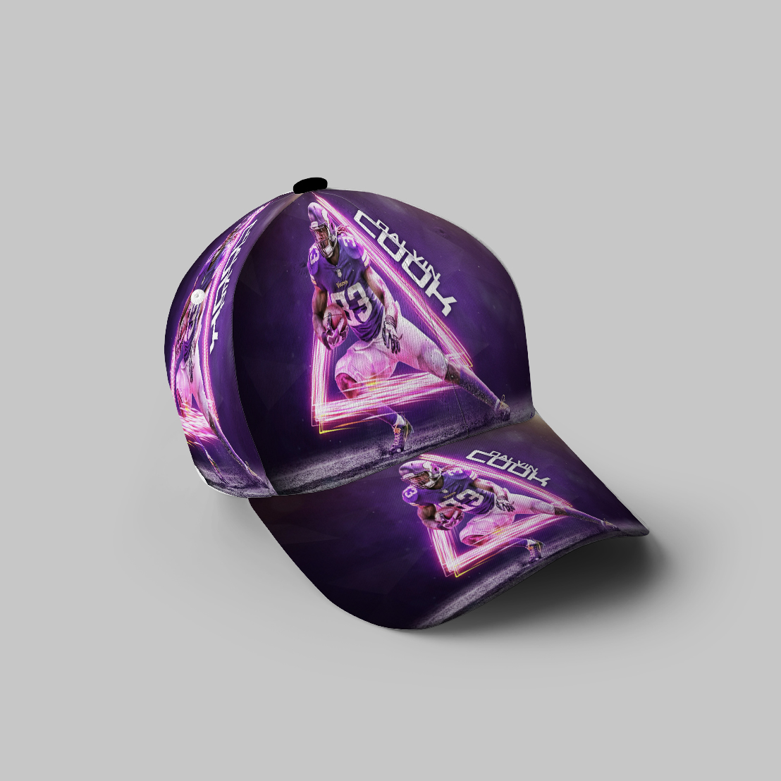 Minnesota Vikings Dalvin Cook 33 3D Printing Baseball Cap Classic Hat