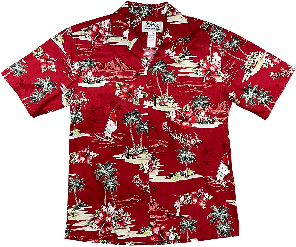 Santa Goes To Hawaiian Red Shirt Ha22750