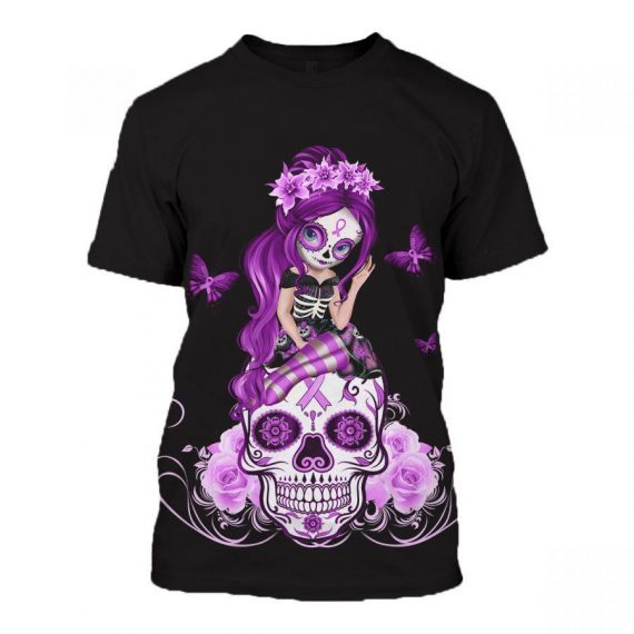 Skull Gift Fight Like A Warrior™ Hot Purple Lupus Sugar Skull Girl Awareness Hoodie