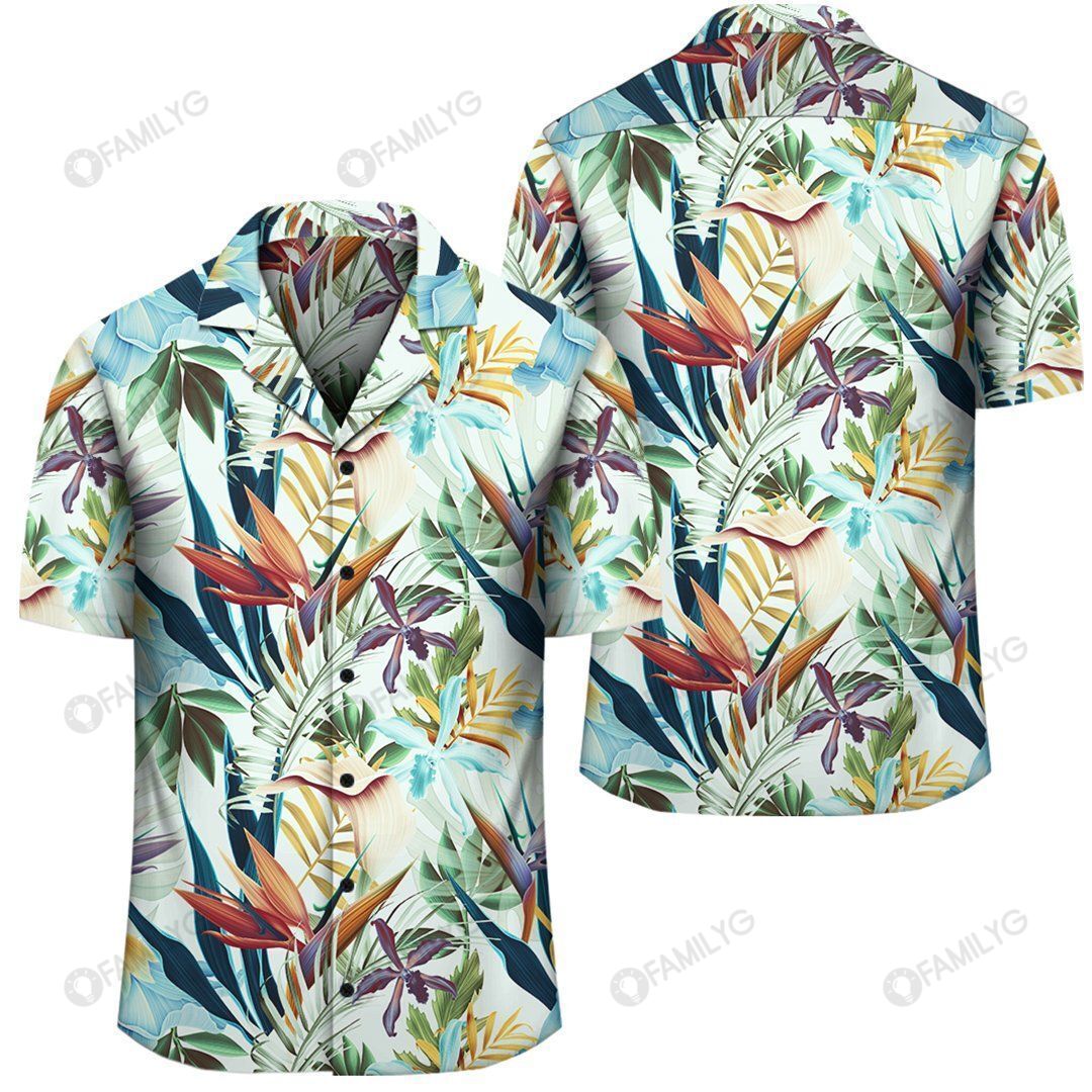 Tropical Flower Plant And Leaf Pattern Hawaiian Shirt Summer Hawaiian For Men, Women, Couple