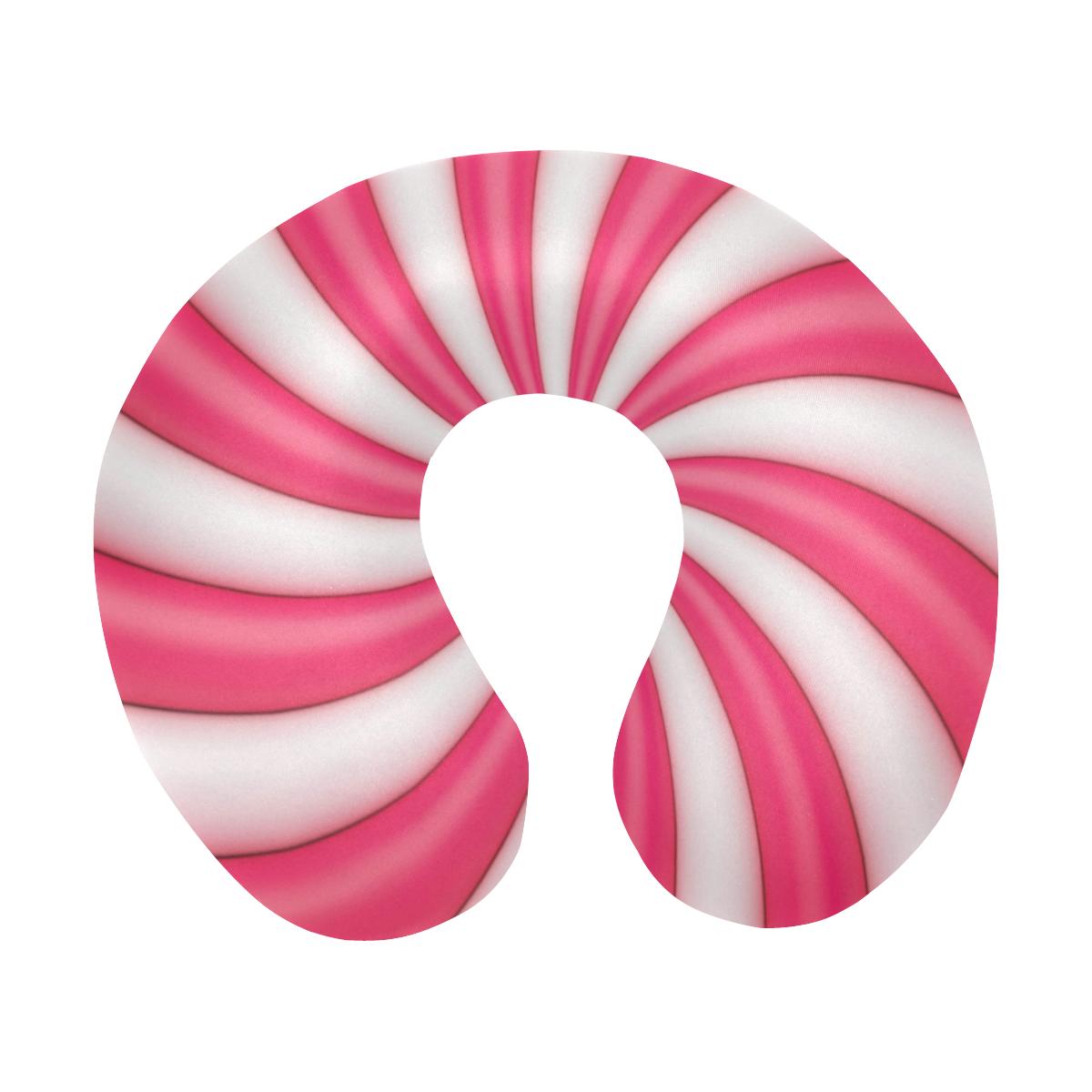 Vortex Twist Swirl Candy Print U-Shaped Travel Neck Pillow