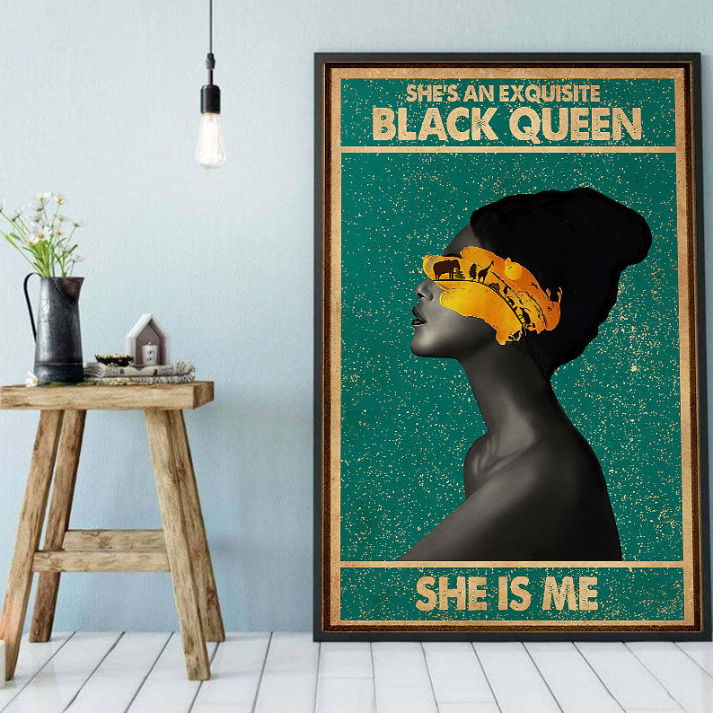 African American Canvas Prints Perfect African American Poster Print Praying Queen Afro Man Beautiful Wall Art Home Decor