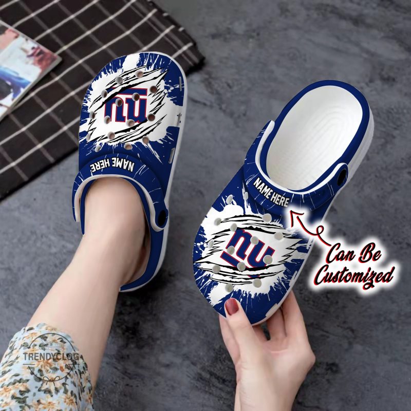 Giants Personalized NY Giants Football Ripped Claw Clog Shoes