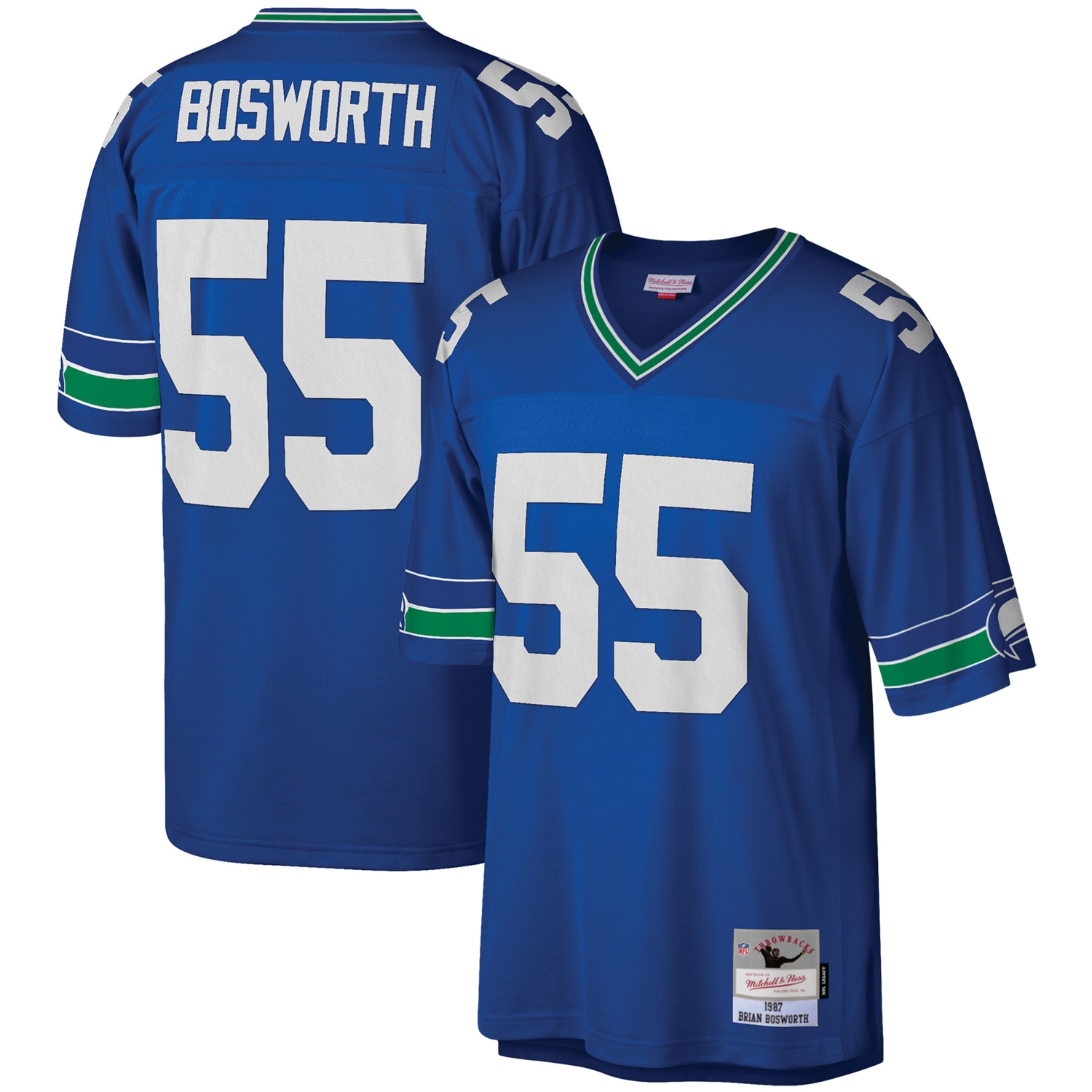 Men’s Seattle Seahawks Brian Bosworth Mitchell & Ness Royal Legacy Jersey