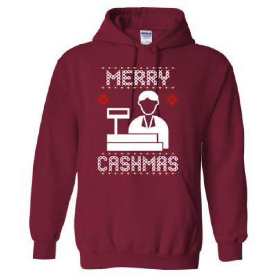 AGR Merry Cashmas Ugly Christmas Sweater – Heavy Blend™ Hooded Sweatshirt