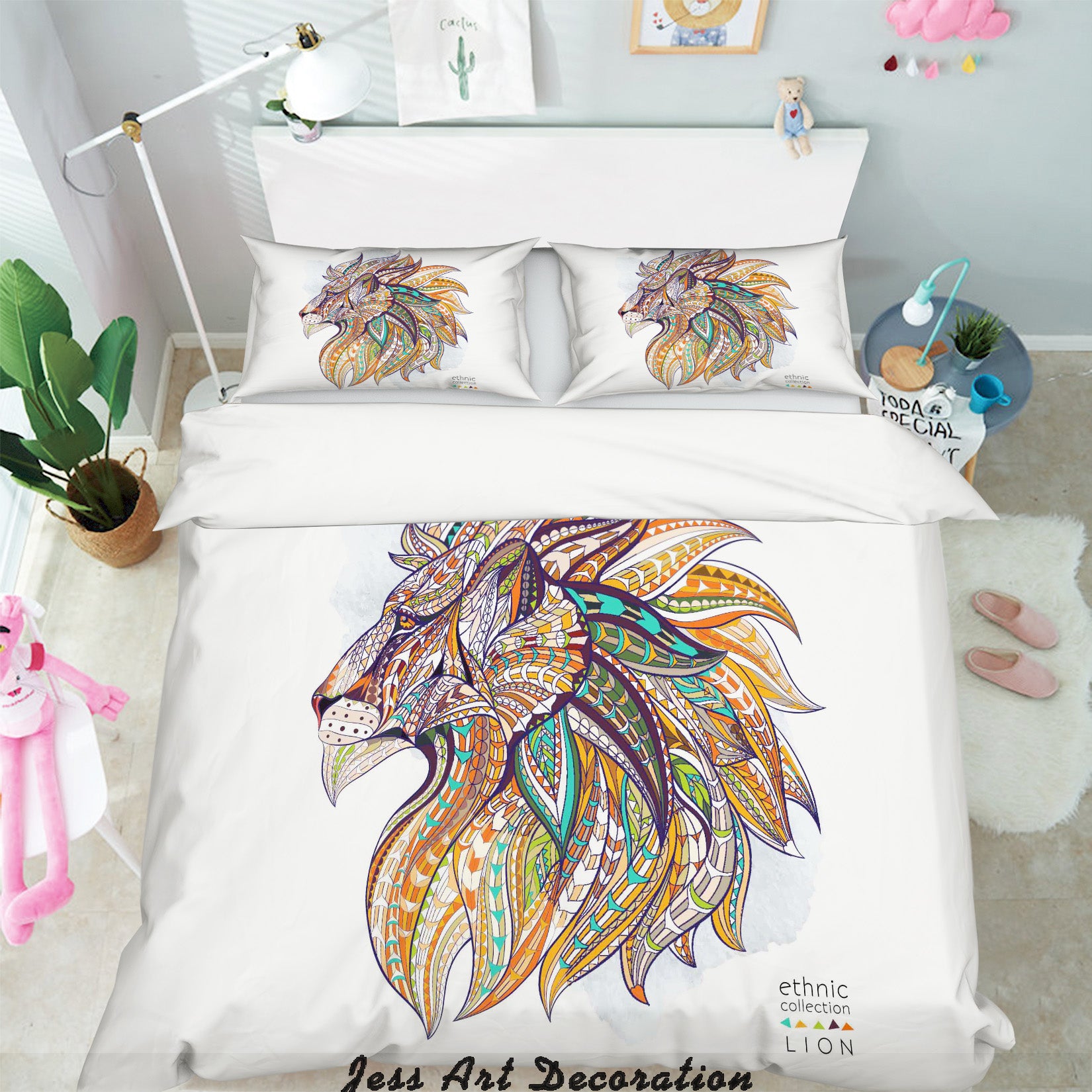 3D Color Animals Abstract Lion Quilt Cover Set Bedding Set Pillowcases  42