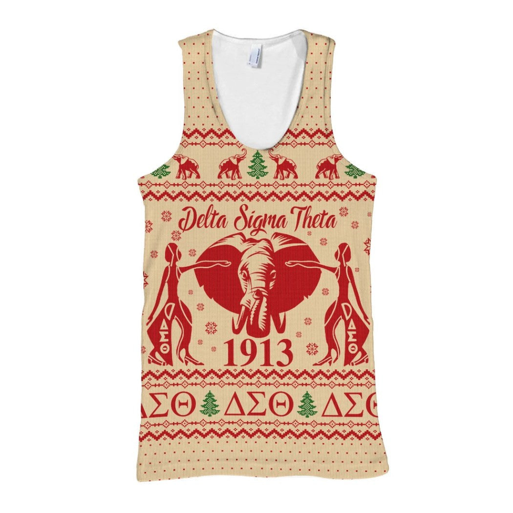 Sorority Tank Top – Delta Sigma Theta Elephant Christmas Racerback Tank