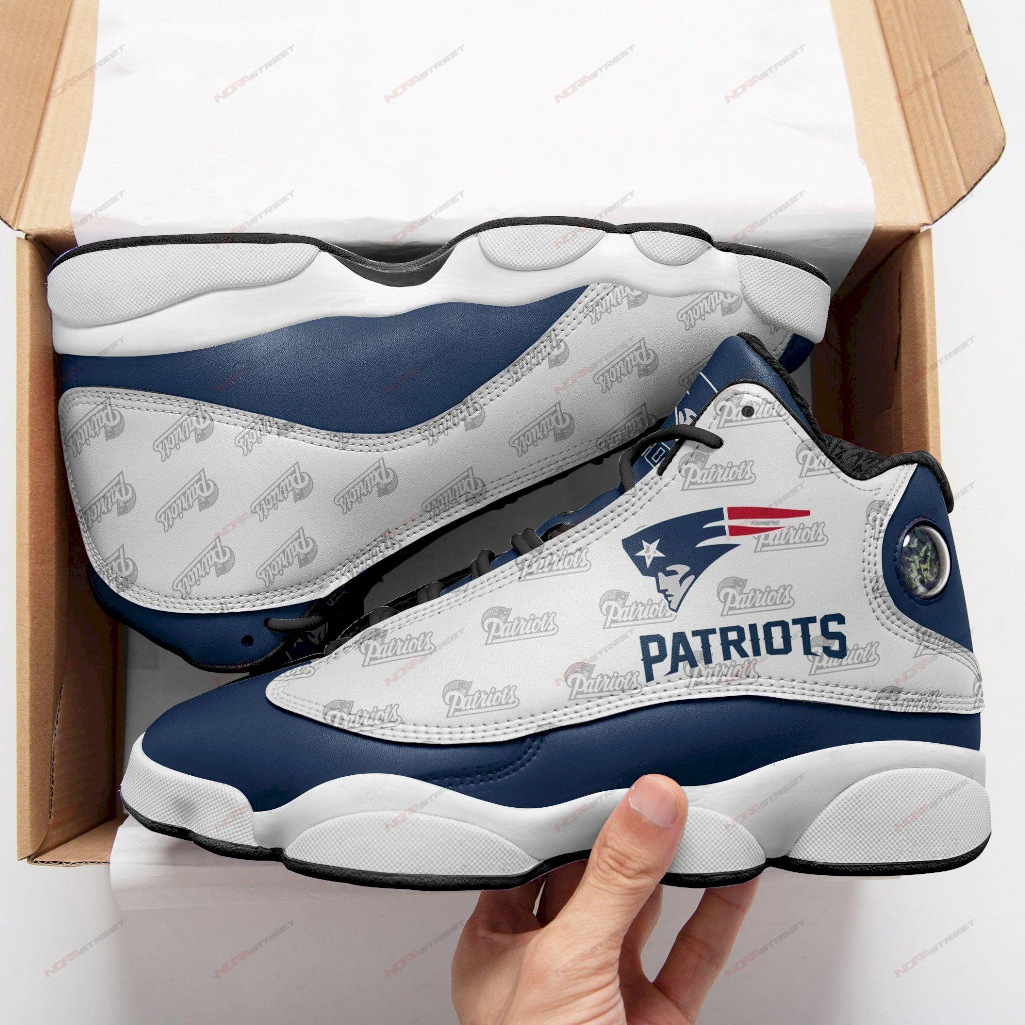 New England Patriots Air Jordan 13 Sneakers Sport Shoes  For Fan Sneakers Like Sport