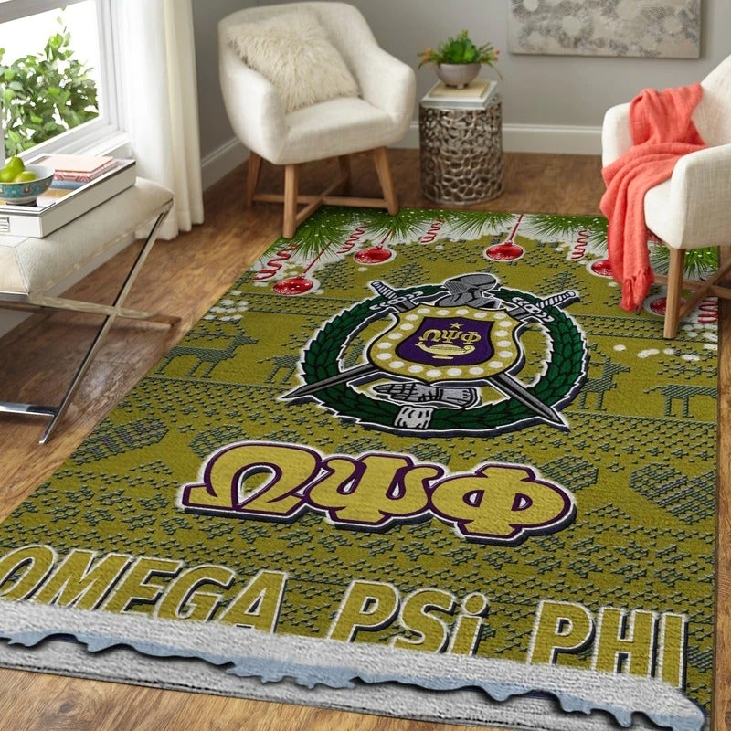 Wonderprint Area Rug Christmas Omega Psi Phi Frat Lt10