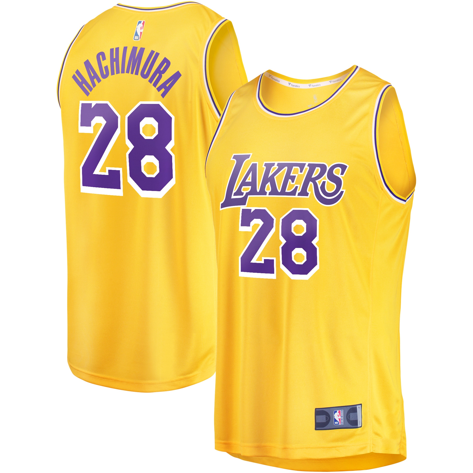 Rui Hachimura Los Angeles Lakers Branded Youth Fast Break Player Jersey – Icon Edition – Gold