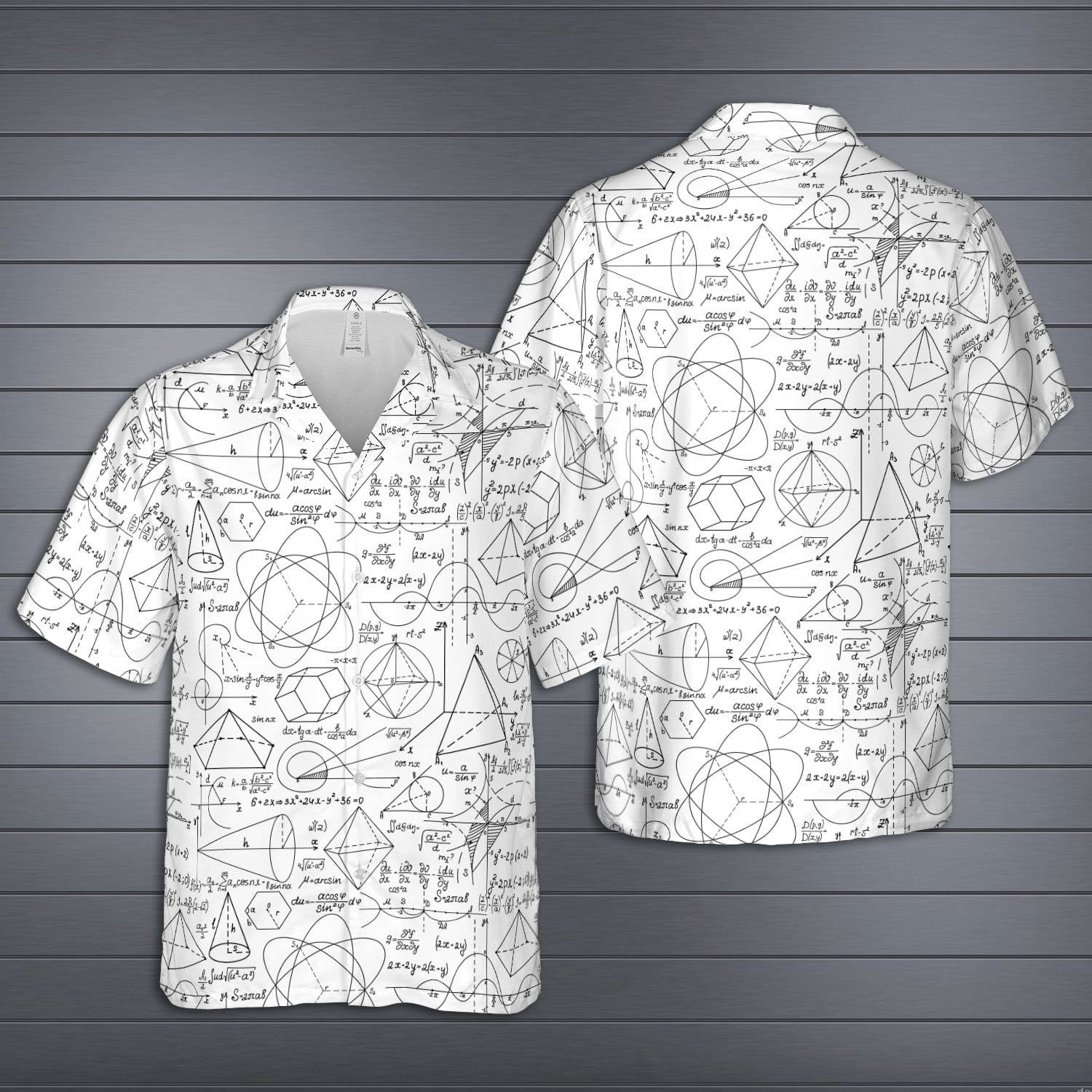 Math Hawaiian Shirt Mathematic Geometry White Aloha Ha42636