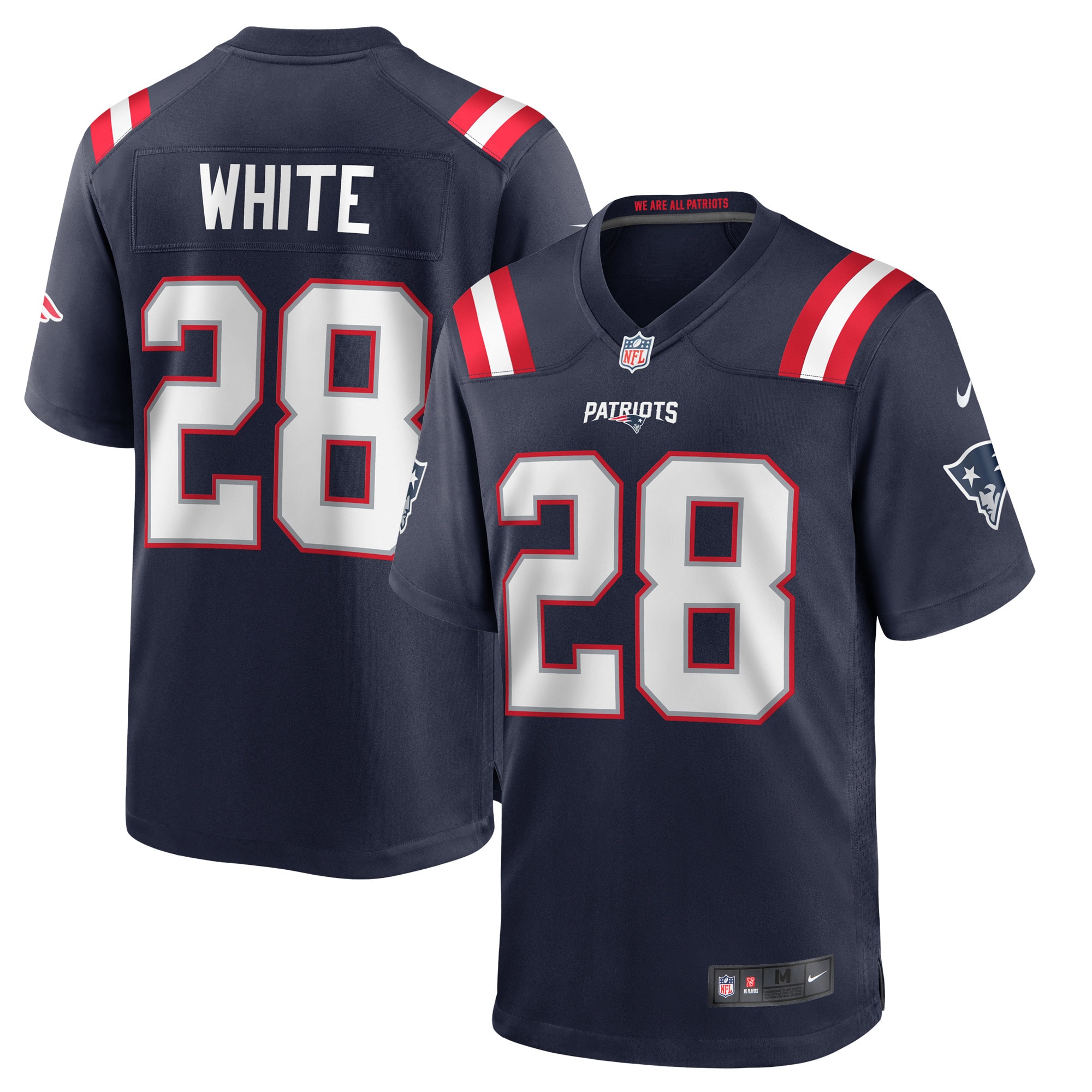 Men’s New England Patriots James White Navy Game Player Jersey