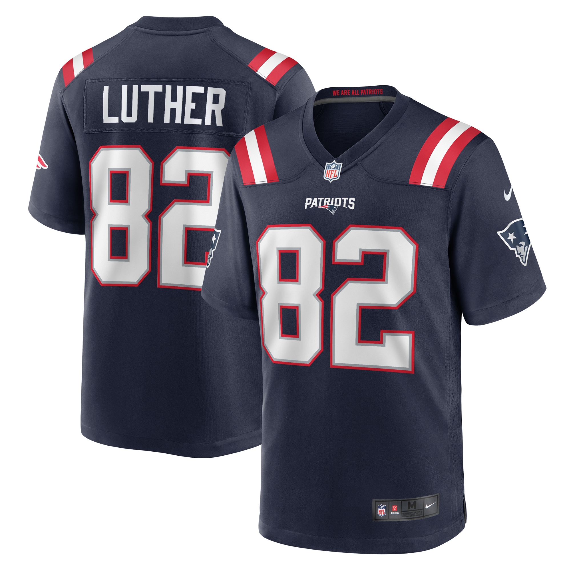 T.J. Luther New England Patriots Team Game Jersey – Navy