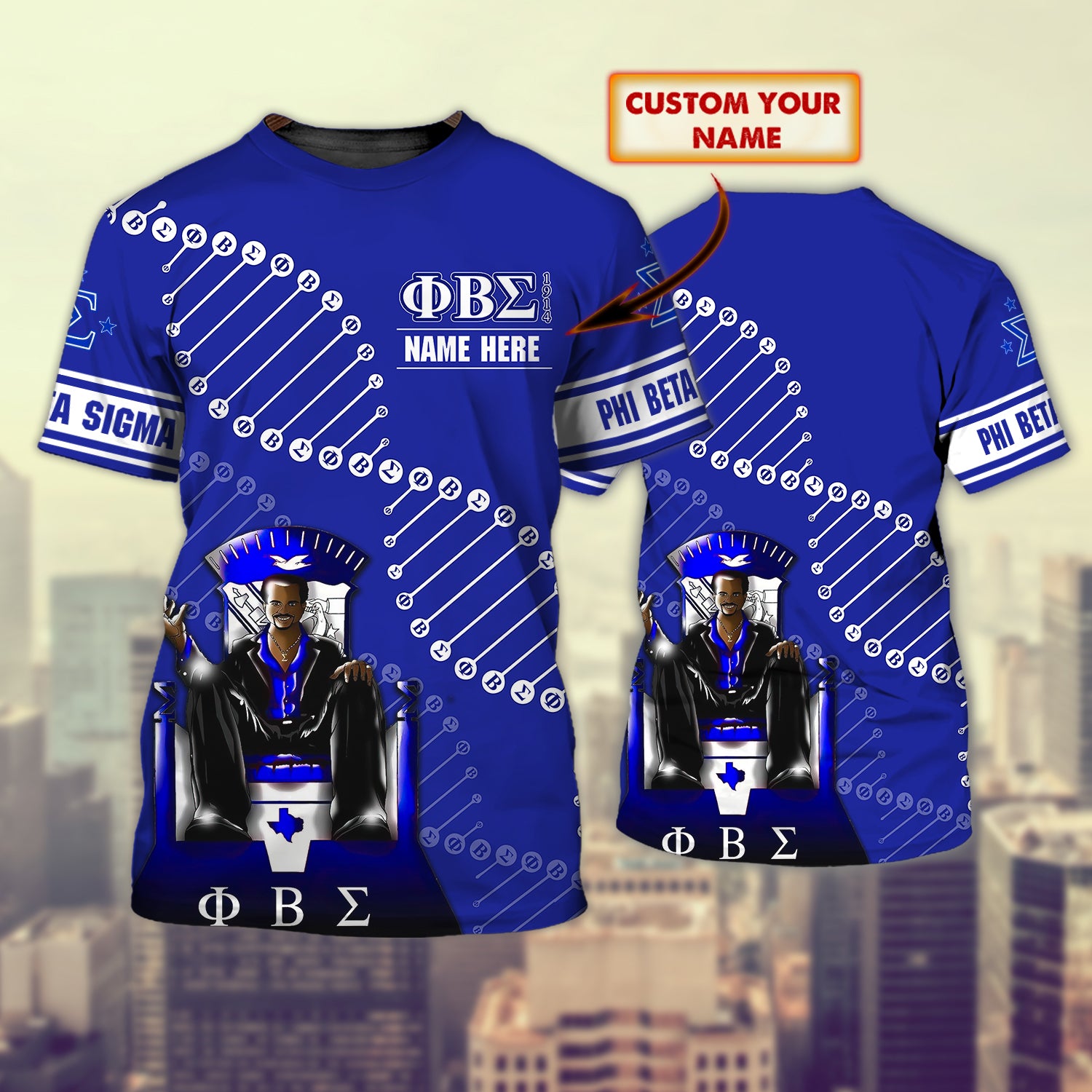 Phi Beta Sigma – Personalized Name 3D Tshirt – Urt96 – 172