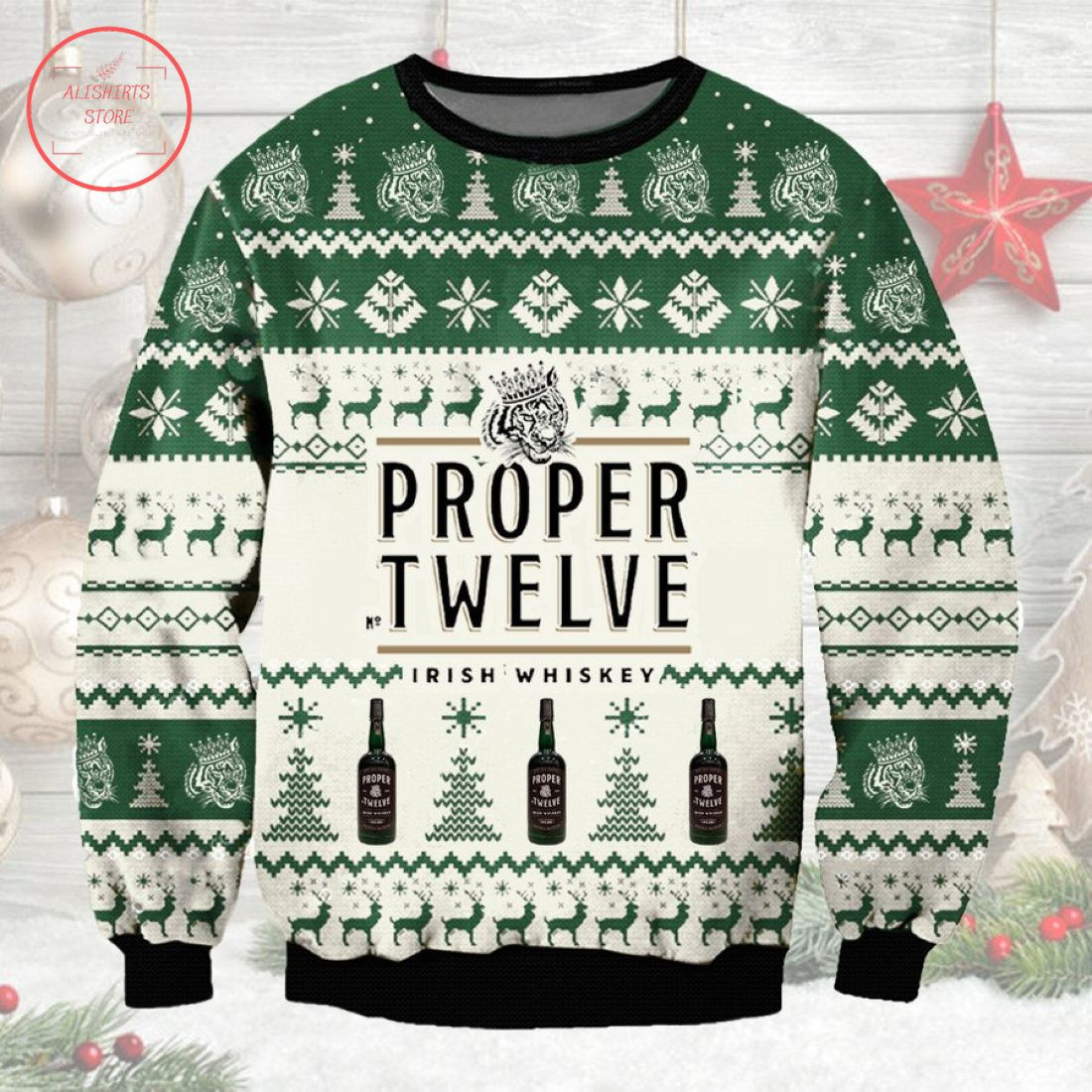 Proper Twelve Irish Whiskey Ugly Christmas Sweater