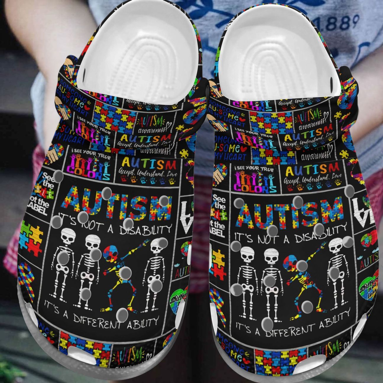 Autism Personalized Clog, Custom Name, Text, Color, Number Fashion Style For Women, Men, Kid, Print 3D It Is A Different Ability