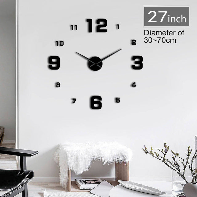 Modern Arabic Numerals Diy Wall Art Clock Personalized 3D Home Decor Wall Clock A39