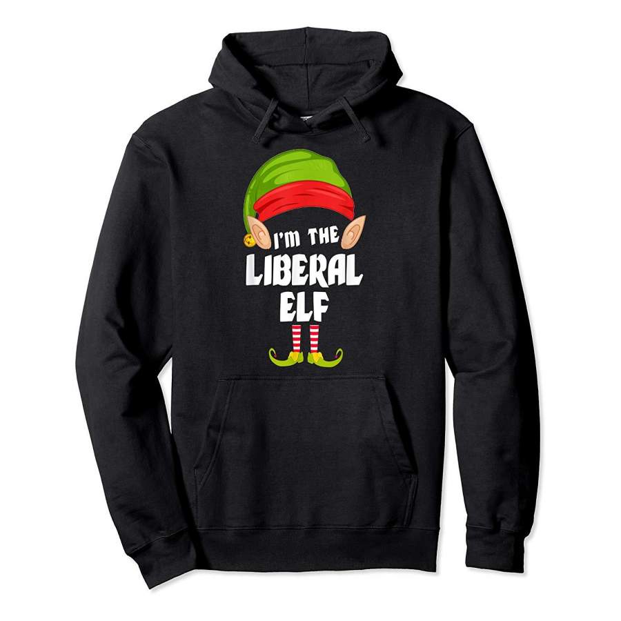 Funny Liberal Elf Matching Family Group PJ Christmas Hoodie