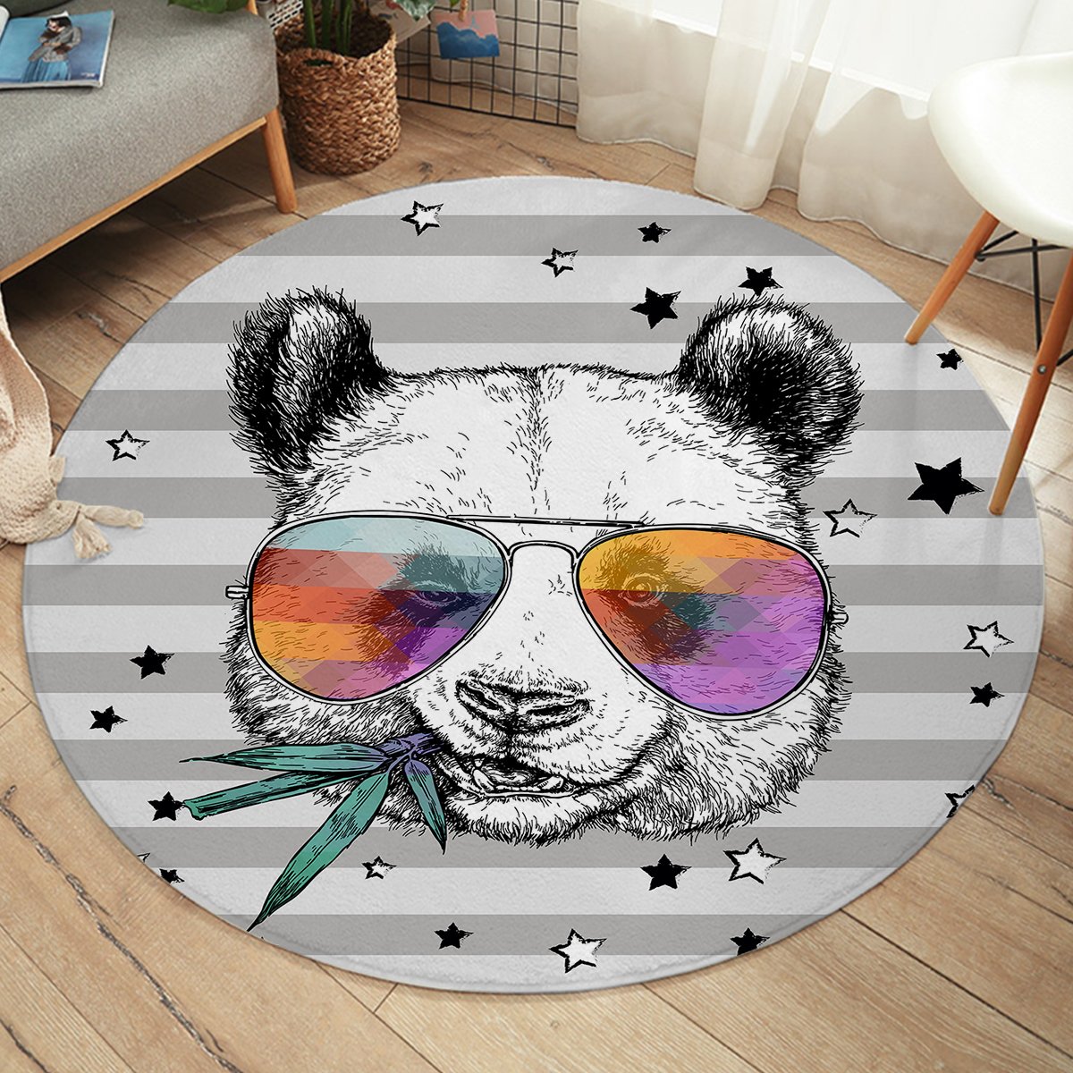 Snazzy Panda SW2482 Round Rug