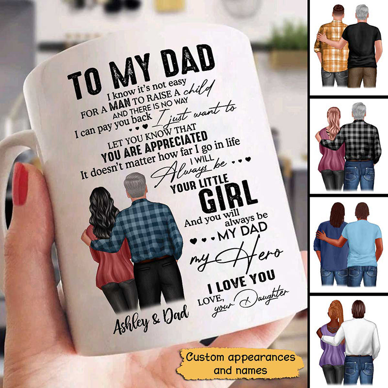 To My Dad From Daughter Son Back View Father‘S Day Gift Personalized Mug