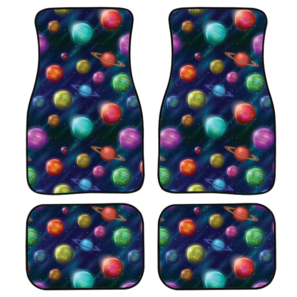 Fantastic Planets Pattern Print Front And Back Car Floor Mats, Front Car Mat