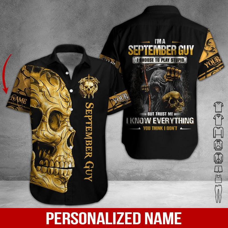 Skull September Guy Custom Name Hawaii Shirt For Men Women Ha83261