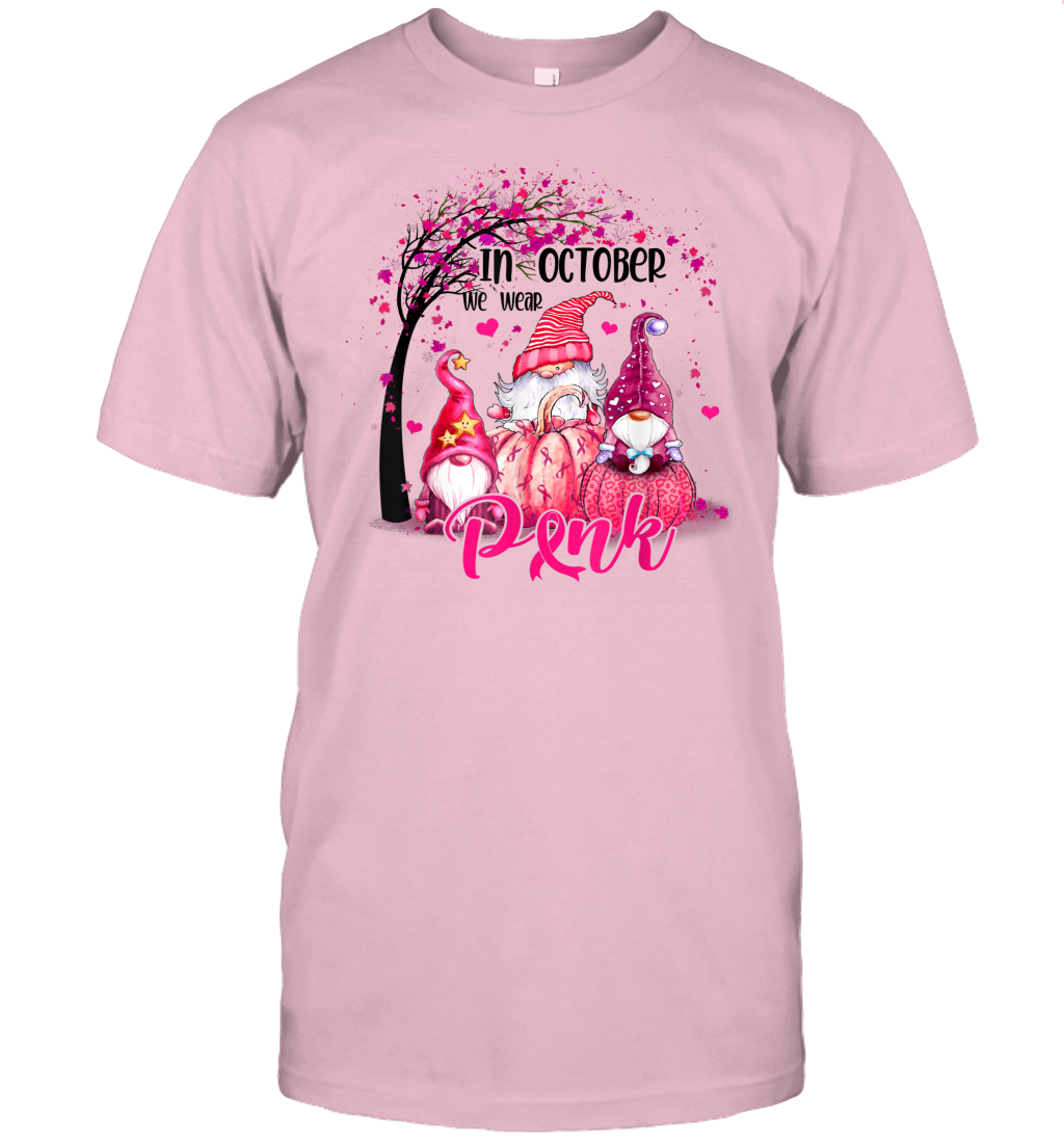 In October We Wear Pink Gnomes Breast Cancer Awareness Shirt