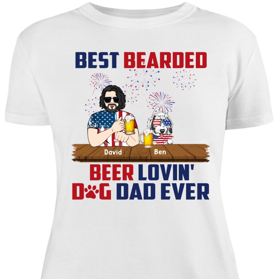 Trending Personalized Best Bearded Beer Lovin Dog Dad Ever Personalized Women Shirt