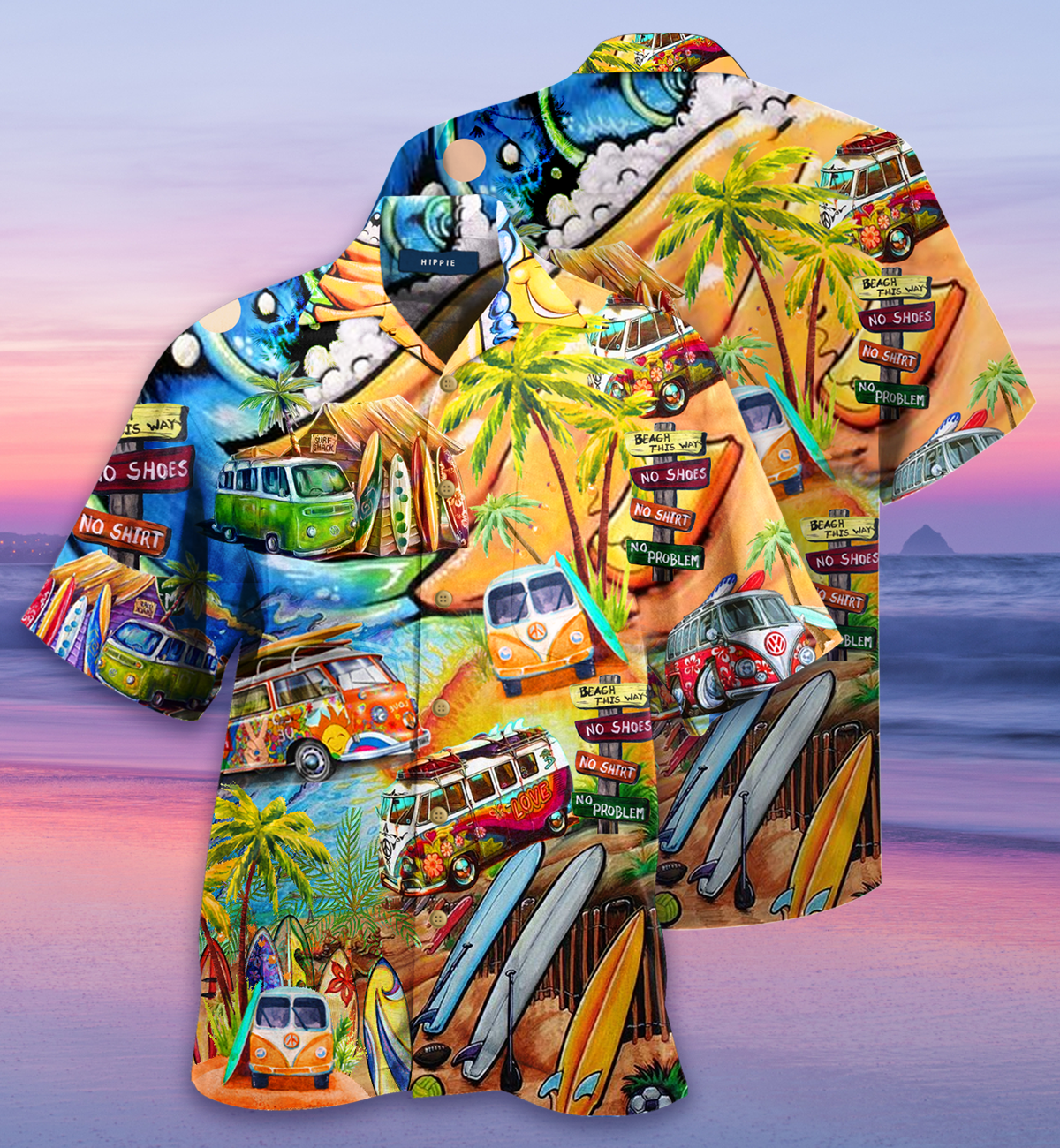 Amazing Happy As A Hippie Hawaiian Shirt | Unisex | Full Size | Adult | Colorful | HW1729