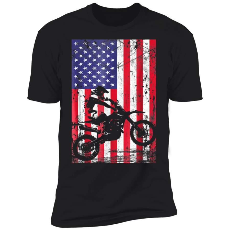 Dirt Bike American Flag Shirt 4th of july t shirt