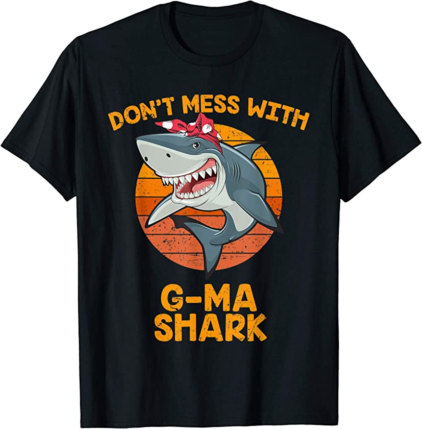 Vintage Dont Mess With Grandma Shark Tshirts G-MA Gifts