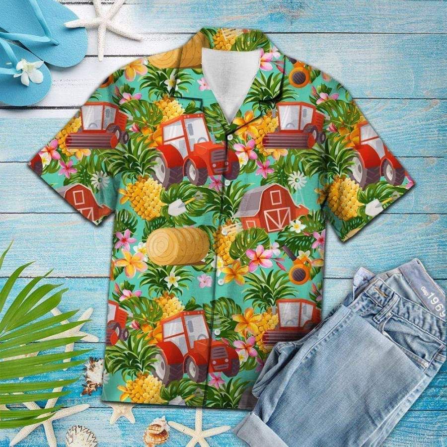 Farmer Pineapple Tropical Hawaii Aloha Shirts Ha89002