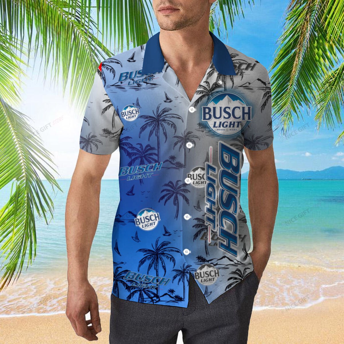 Busch Light Hawaiian Shirt 3Hs-F6K3