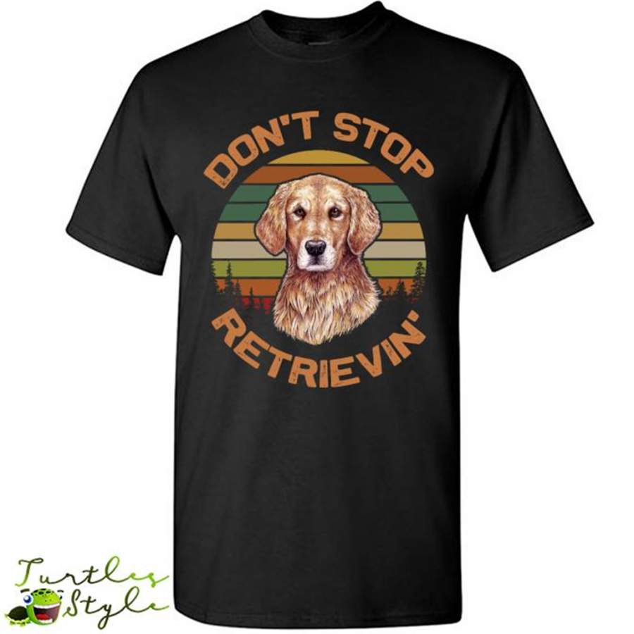 Don’t Stop Retrievin’, Golden Retriever, Vintage Retro Design – Gildan Short Sleeve Shirt