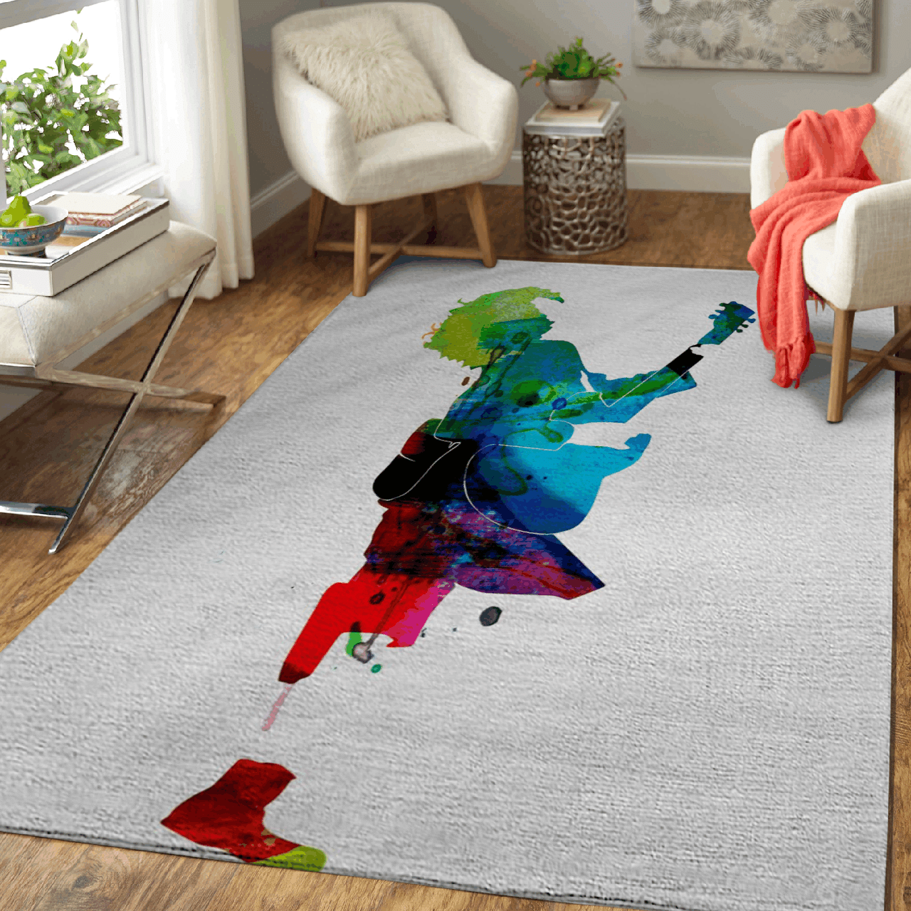 Axl Rose Watercolor – Music Legends Art For Fans Area Rug Carpet