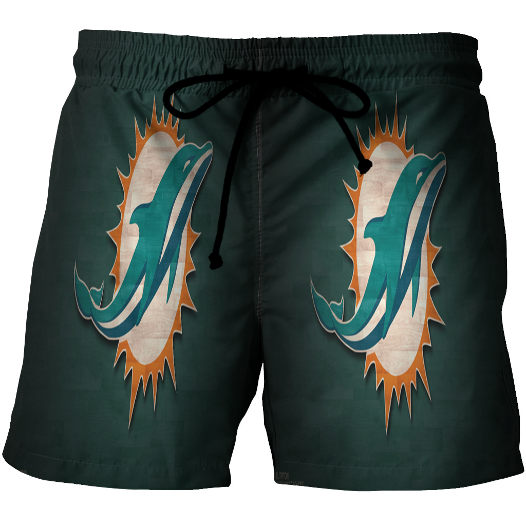 Miami Dolphins Logo 8 3D All Over Print Summer Beach Hawaiian Short