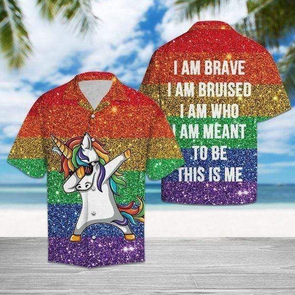 Lgbt Proud Funny Dabbing Unicorn Rainbow Hawaii Aloha Shirts V Ha62980