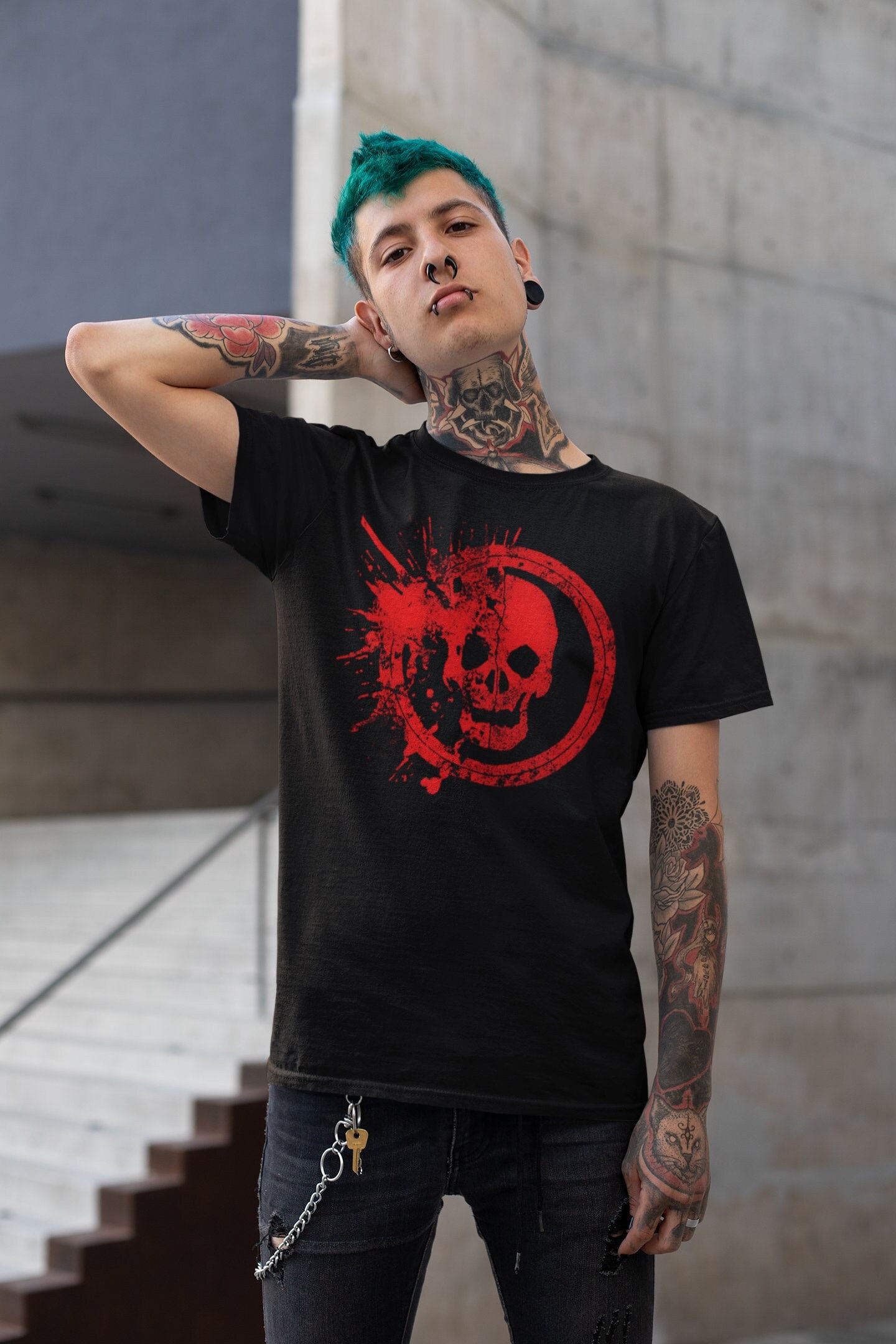 Danganronpa Leon Kuwata Skull Shirt -danganronpa tshirt,danganronpa v3,danganronpa shirt,danganronpa v2,despair,despair coffee tshirt
