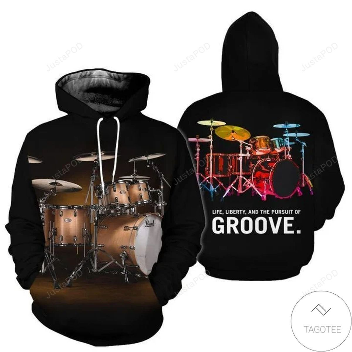 Pearl Drums Life Liberty And The Pursuit Of Groove 3D All Over Print Hoodie