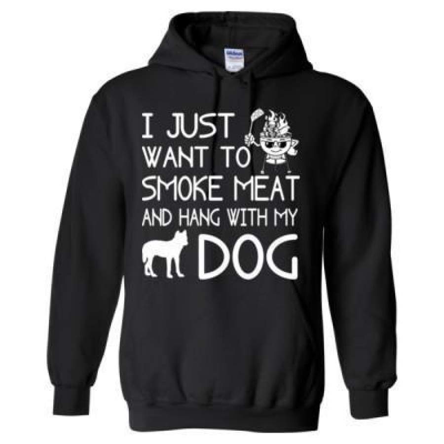 AGR I Just Want To Smoke Meat And Hang With My Dog – Heavy Blend™ Hooded Sweatshirt