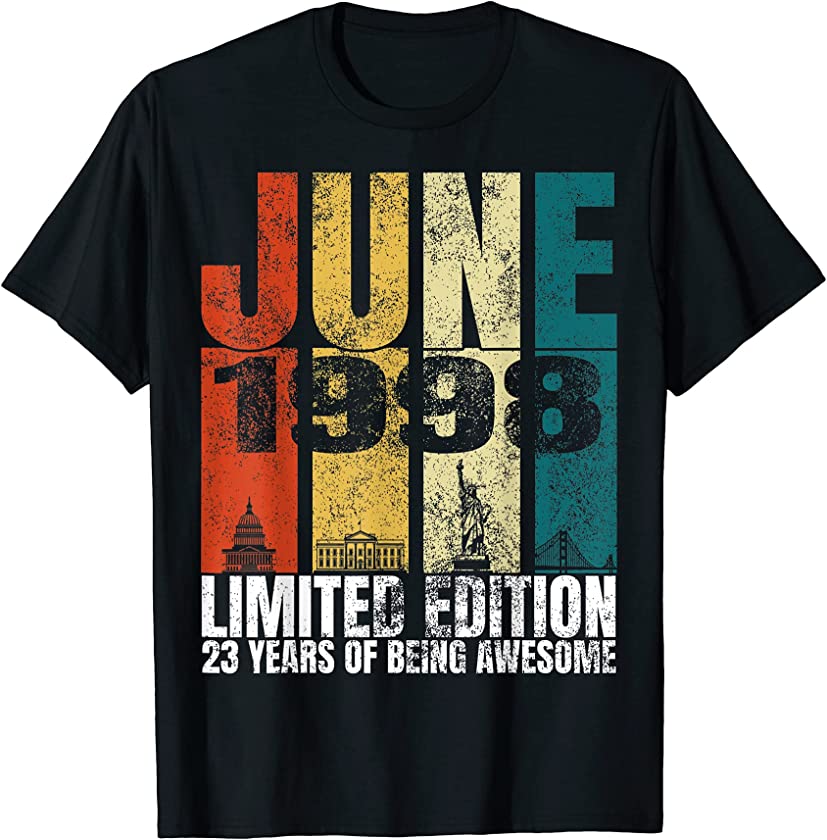 Vintage June 1998 Bday Costume 23 Years Old 23rd Birthday T-Shirt