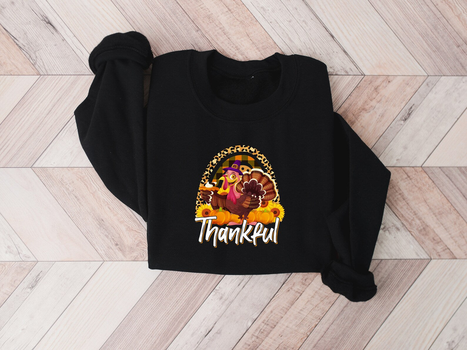 Thankful Thanksgiving Sweatshirt Halloween 2D Crewneck Sweatshirt All Over Print Sweatshirt For Women Sweatshirt For Men Sws3590