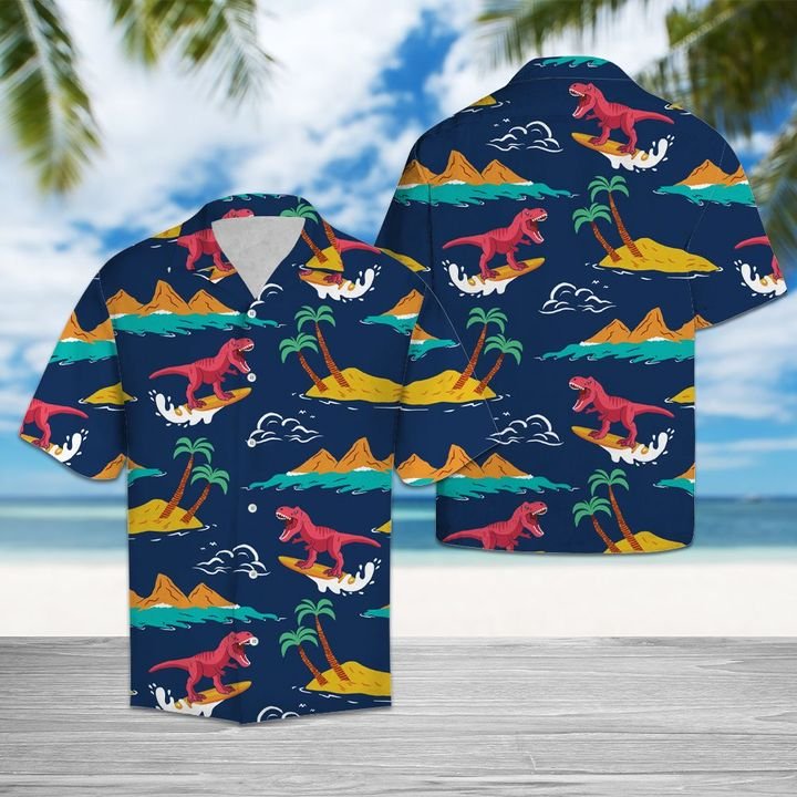 Amazing Trex Hawaiian Shirt Summer Button Up For Men, Women, Couple