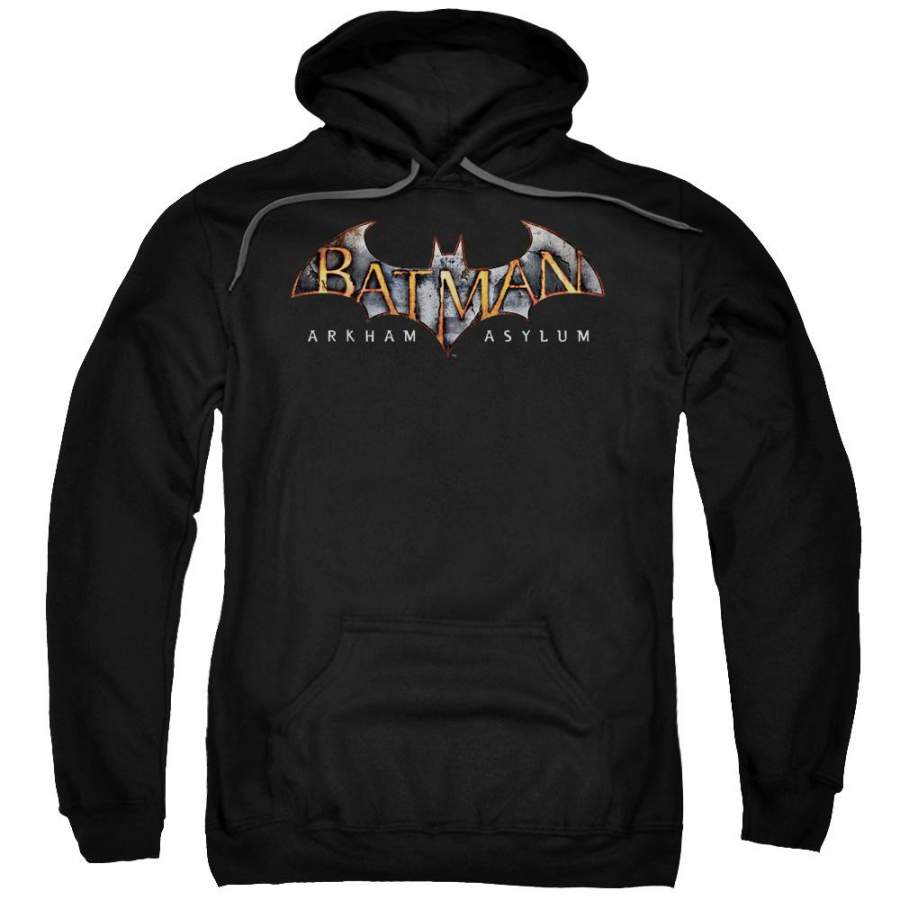 Batman Aa – Arkham Asylum Logo Adult Pull Over Hoodie