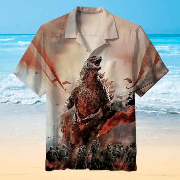 Godzilla King Of Monsters Is Here For Man And Woman Print Short Sleeve Hawaii Shirt Ha7923